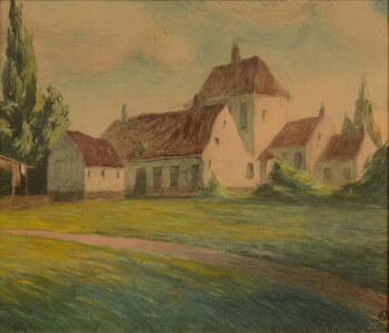 Achiel Vereecken early landscape with large farm