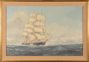 Camille Georges Verwee Seascape with ship
