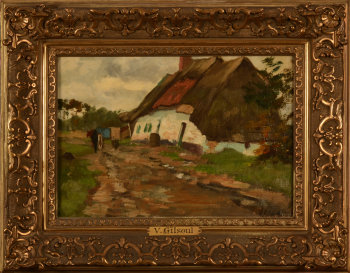 Victor Gilsoul farm with thatched roof