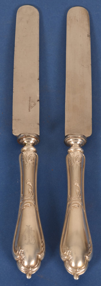 Wolfers Frères set of 12 knives in L XVth style