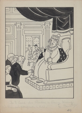 Charles Doudelet In't land der blinden is éénoog koning  Drawing